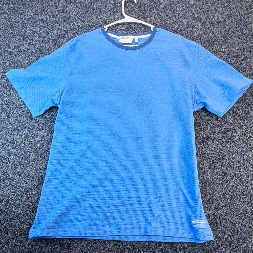 Scotch & Soda Logo Men's Blue Crew Neck Short Sleeve T-Shirt XL